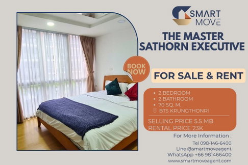 🔥 สำหรับขาย- เช่า !! คอนโด Low rise !! 🔥 Code C20230209413...The Master Sathorn Executive, 2 นอน, 2 น้ำ, แต่งครบ, พร้อมเข้าอยู่, ราคาพิเศษ!!📣📣