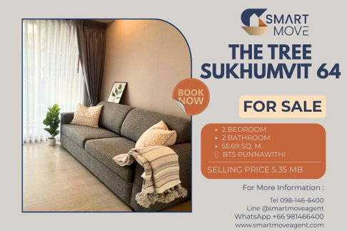 🔥 สำหรับขาย !! ครัวปิด, มีที่จอดรถ 2 คัน!! 🔥 Code C20250900071.........The Tree Sukhumvit 64, 2 ห้องนอน, 2 ห้องน้ำ, แต่งครบ, ราคาพิเศษ!!📣📣