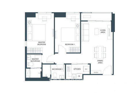 คอนโด 2 ห้องนอน 64 ตร.ม. ชั้น 17 ขาย ที่ FLO by Sansiri ใกล้ MRT วัดมังกร (ID 2145500)