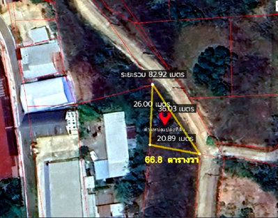 Land for sale Phetchabun : Land for sale, Khao Kho, Camp Son Subdistrict, 66.8 square meters, near Wat Phra That Phasornkaew, Plot 05