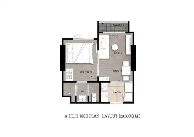 1 Bedroom floor plan