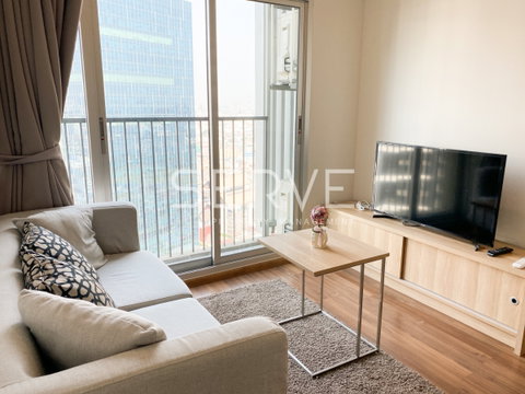 2 Beds High Fl. 20+ City View Fully furnished Good Location Next to MRT Thailand Cultural Centre Station 80 m.  @ Noble Revolve Ratchada 2