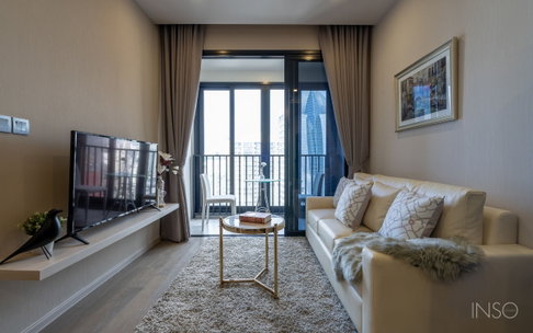 🔥50K🔥- 2 Bed 1 Bath with Bathtub 46.86 sq.m. High Fl. Good Location MRT Sukhumvit 20 m. and BTS Asok 230 m. at Ashton Asoke Condo / For Rent