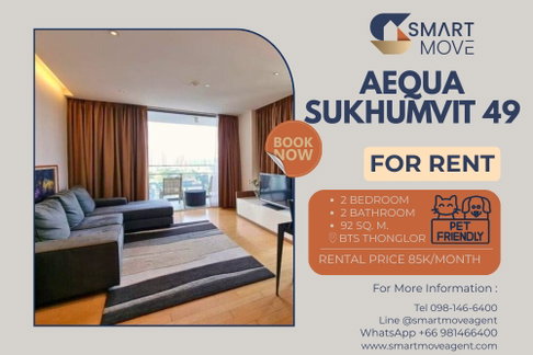 For Rent C20251100044...Aequa Sukhumvit 49 Pet Friendly, 2 bedroom, 92 Sq. M. ready to move in