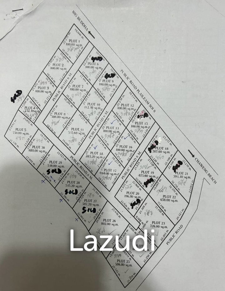 picture Different Flat Land Plots for Sale in Plai Laem Soi 8 - 6/6