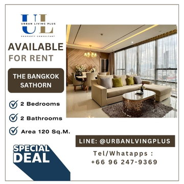 ( UL2406204 ) Tel/Line 096-2479369 , ให้เช่า The Bangkok Sathorn , 2 ห้องนอน, 2 ห้องน้ำ, ชั้นสูง, ห้องสวย, พร้อมเข้าอยู่