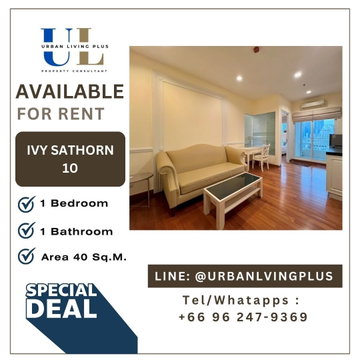 ( UL2311296 ) ✨Tel/Line 096-2479369✨ , ให้เช่า Ivy Sathorn 1 ห้องนอน 1 ห้องน้ำ 40 ตรม. ห้องสวย BTS เซ็นหลุยส์ คอนโดใจกลางสาทร !!!