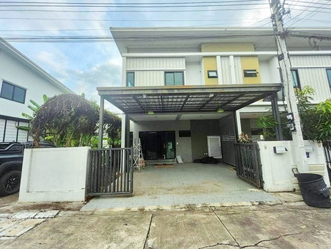 ถ.ราชพฤกษ์-กาญจนาภิเษก ลาดหลุมแก้ว ให้เช่าทาวน์โฮม 2 ชั้น 29 ตร.วา. 232 ตร.ม.ตลาด ส.สุนีย์ 200 ม. รพ.ปากเกร็ด 2 3.9 กม. 4 นอน 3 น้ำ