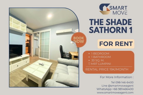 🔥 สำหรับเช่า !! ครัวปิด !! 🔥 Code C20241200033..........The Shade Sathorn 1, 1 ห้องนอน, 1 ห้องน้ำ, แต่งครบ, พร้อมเข้าอยู่📣📣