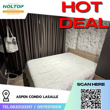 N #R8134 🎉 101268 ให้เช่าคอนโด Aspen Condo Lasalle