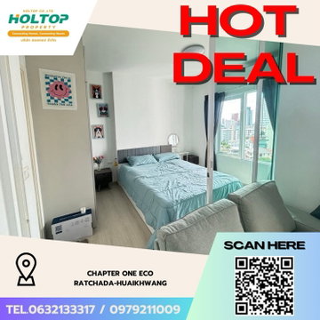 #Z3659💥 151268 🔥 Condo for Rent: Chapter One Eco Ratchada-HuaiKhwang