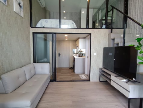 T111 Condo for rent Origin Plug&Play Nonthaburi Station, Duplex room, size 37 sq.m. Fully furnished, ready to move in immediately.