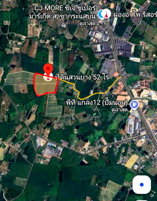 Land for sale : Rubber Plantation Investment Opportunity – Prime Location  Located in Klaeng District, Rayong Province. Total land area: 52 rai 3 ngan 20 sq.wah.