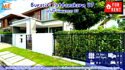 Houses for rent : For Rent Single House Burasiri Pattanakarn 87 ready to move in Near Suvarnabhumi Airport Call 064-954-9619 (RBO13-73)