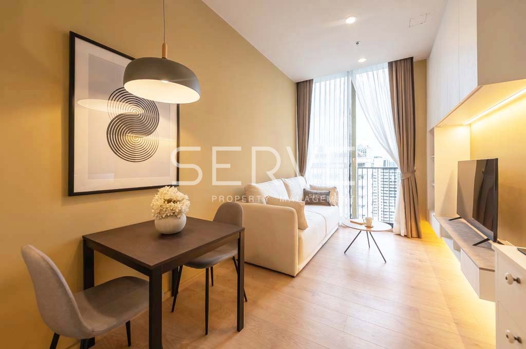 รูป 🔥25K🔥- 1 นอน แต่งสวยๆ สไตล์ Modern ชั้นสูง 15+ คอนโดใหม่ ใกล้รถไฟฟ้า 2 สายทั้ง BTS อโศก และ MRT สุขุมวิท 550 ม. ที่ Noble BE19 / ให้เช่าคอนโด - รูปที่ 2/12