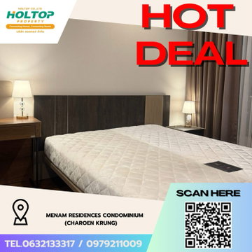 #Z3770💥 211268 🔥 Condo for Rent: Menam Residences Condominium (Charoen Krung)