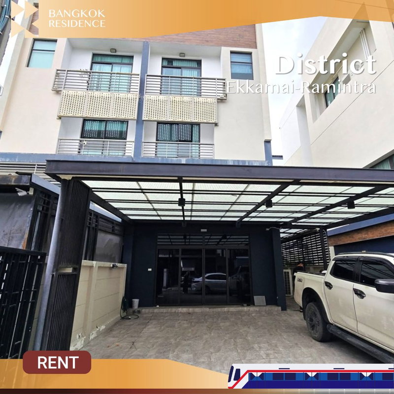 Townhouses for rent : District Ekkamai-Ramintra 💎 Modern Luxury Design, Fully Built-in Interior 💖 
