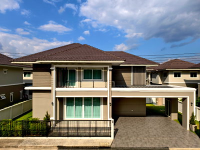 บ้านเดี่ยว เทศบาลตำบลสันกำแพง : บ้านหลังใหญ่ ตกแต่งเฟอร์นิเจอร์ทั้งหลัง 8.69 ล้าน โครงการพรีโก้ ต้นเปา สันกำแพง เชียงใหม่