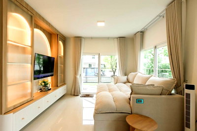 Houses for rent Samut Prakarn : LTH13838 – House for Rent | Villaggio 3 | 208.4 sqm | 3 Beds 3 Baths | Near Mega Bangna | 75K/Month | บ้านให้เช่า วิลลาจจิโอ 3