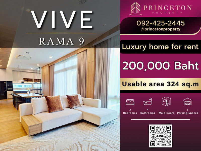 Houses for rent : House for rent vive rama 9 in modern japanese design