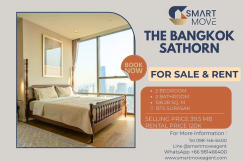  Sale  !! Panoramic View, city view, East Facing, high floor 47++, modern style!! 🔥 Code C20250200002...The Bangkok Sathorn, 2 bed, 2 bath, furnished