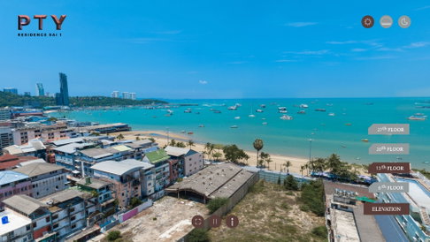 KT0172📲LineID @556ryccg🏖️78.50ตรม 2ห้องนอน ชั้น12A 🌊วิวทะเล พร้อมเฟอร์นิเจอร์🦀PTY Residence Sai1 พัทยากลาง
