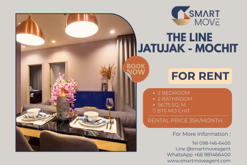 🔥 สำหรับเช่า !! วิวสวน, ชั้นสูง 12++, ทำเลดี!! 🔥 Code C20240301000......The Line Jatujak - Mochit, 2 ห้งนอน, 2 ห้องน้ำ, แต่งครบ, พร้อมเข้าอยู่ 📣📣