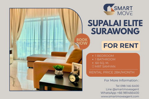 รูปภาพ 🔥 For Rent !! city view, high floor 13++ !! 🔥 Code C20240201750.......Supalai Elite Surawong, 1 bedroom, 1 bathroom, furnished, ready to move in📣📣