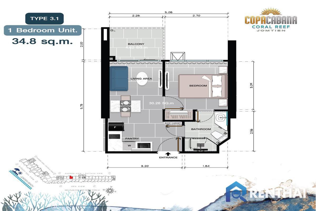 รูป สำหรับ ขาย คอนโด 1 ห้องนอน ที่ Copacabana Coral Reef - รูปที่ 6/25