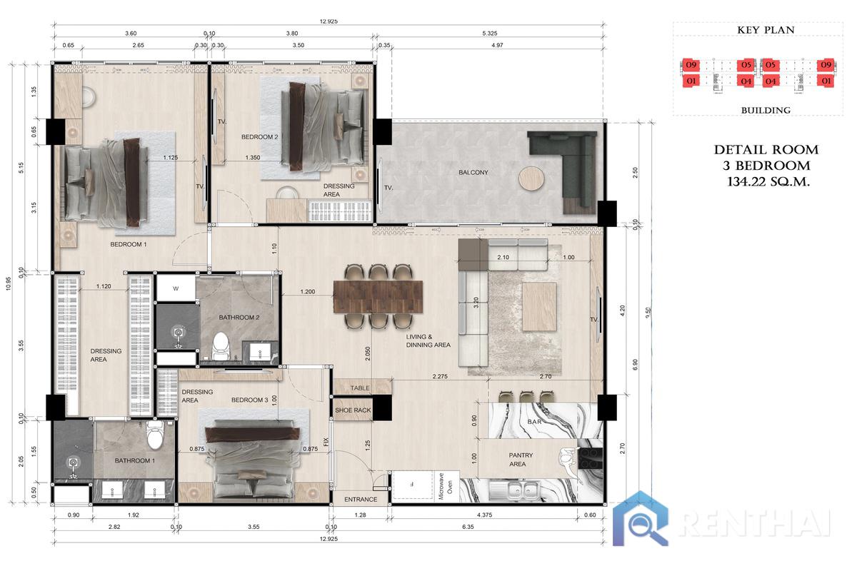 รูป สำหรับ ขาย คอนโด 3 ห้องนอน ที่ Zensiri Residences - รูปที่ 5/24
