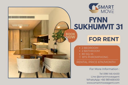 🔥 สำหรับเช่า !! ห้องกว้าง, ห้องหายาก !!🔥 Code C20260100052......Fynn Sukhumvit 31, 2 ห้องนอน, 2 ห้องน้ำ, แต่งครบ, สไตล์โมเดิร์น, พร้อมเข้าอยู่📣📣