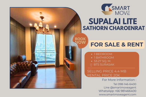 For Sale !! city view !! 🔥 Code C20241200049..Supalai Lite Sathorn Charoenrat, 1 bed, 1 bath, high floor 18++, furnished, Special Deal!!📣📣