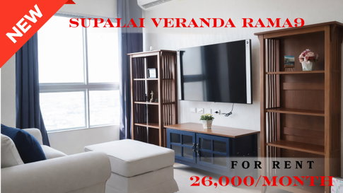 🍀🍀🍀 Exclusive Unit for Rent 🌹🌹 📌 Supalai Veranda Rama 9 🌸 (Line: @rent2022) ✨ Ready to move in | Property Code: A06965