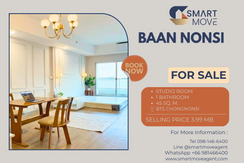 🔥 For Sale !! high floor 11++, Modern classic style !! 🔥 Code C20260200015.......Baan Nonsi, Studio room, 1 bathroom, furnished, Special Deal!!📣📣