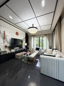 Single house, Burasiri Phatthanakan, 6 bedrooms, 6 bathrooms, 1 bathtub, 1 Buddha room, 2 living rooms, 4 parking spaces, AMANWANA house style.