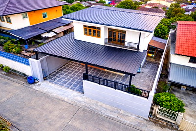 บ้านเดี่ยวให้เช่า : BTS สะพานใหม่ ตลาดยิ่งเจริญ 1.2 กม. ให้เช่าบ้านเดี่ยว 2ชั้น 52ตร.วา. 2แอร์ พหลโยธิน50 เปิดซิง! ออฟฟิศ ซ.เทพรักษ์ ทางด่วนจตุโชติ 2-3นอน