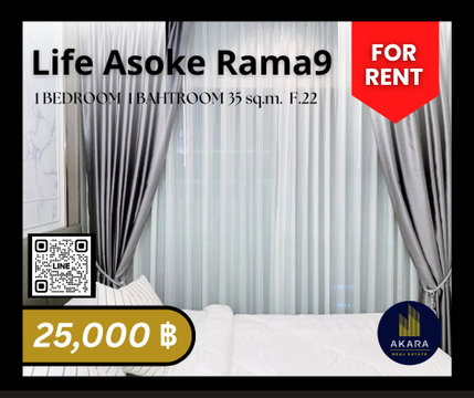 🟨🟨🟦🟦 [ ให้เช่า ] Life Asoke - RAMA9 🟦🟦🟨🟨 คลิ๊ก‼️ Akara Real Estate✅✅✅✅✅ "ตอบไว ทันใจ หลังการขายดีเยี่ยม"