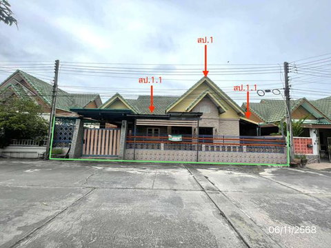 บ้านเดี่ยว 67 ตร.วา บ้านโชติกา พานทอง ชลบุรี 2.5M