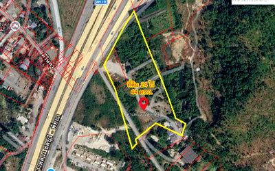 Land for sale : Large vacant land plot for sale on the bypass road in Pattaya, Nong Khang Khok, Chonburi — 24.44 rai (38,576.00 sq.m.).