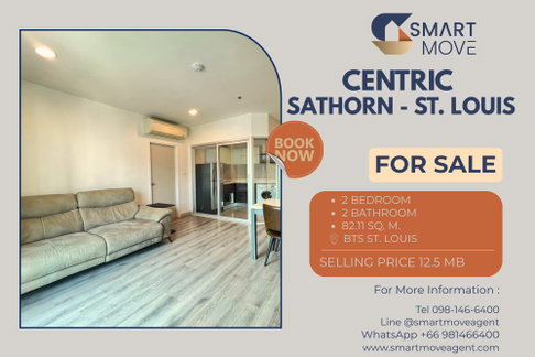 🔥 สำหรับขาย !! ห้องมุม, วิวเมือง, พร้อมที่จอดรถ fixed, ทำเลดี !! Code C20260200030...Centric Sathorn - St. Louis, 2 นอน, 2 น้ำ, แต่งครบ, ราคาพิเศษ!!