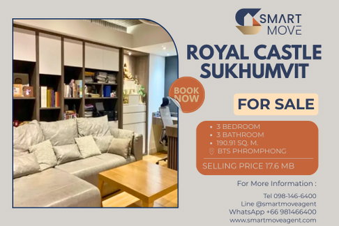 🔥 Sale with tenant !! 🔥 Code C20230203376.........Royal Castle Sukhumvit, 3 bedroom, 3 bathroom, 1 maid's room, furnished, Special Deal!!📣📣