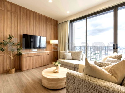 Condos for rent : ▚ LG187ツ For Rent: Rhythm Charoenkrung Pavillion 2BR 98sqm. 100K🏙️✨ Muji Style, High Floor Unblocked View, Maid Room, Best Price, Brand New Luxury!