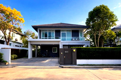 ขายบ้านเดี่ยว : ขายบ้านมัณฑนา Serene Lake land and house ตกแต่งบิ้วอินหรูหราทั้งหลัง (H369) T.0946511456