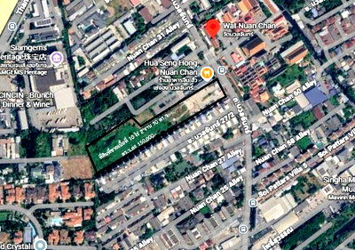 Land for sale Saiaksorn School : Vacantland for sell, already filled and leveled, located on Nuanchan Road, Bangkok