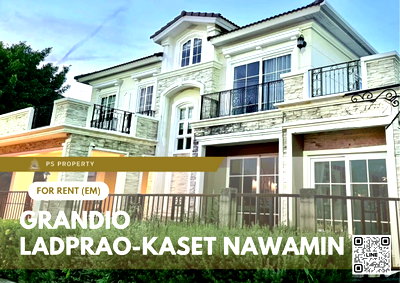 Houses for rent Nawamin 42 : Detached house for rent 📍 Grandio Ladprao-Kaset Nawamin 📍 3 bedrooms, 4 bathrooms, corner plot, built-in decoration throughout.