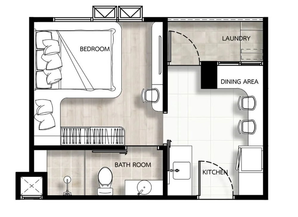 1 Bedroom floor plan