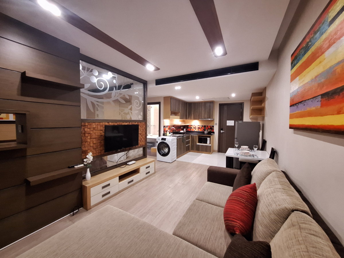 รูป ให้เช่า ห้องหรูโมเดิรน์  1 ห้องนอน 46 ตรม. พร้อมเครื่องซักผ้า  10,500 ใกล้ Ikea - รูปที่ 1/32