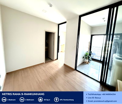 ขายคอนโด : [For Sale] *ห้องมุม* Metris Rama 9 - Ramkumhang คอนโด Pet Friendly ใกล้ AirportLink รามคำแหง 🐾  