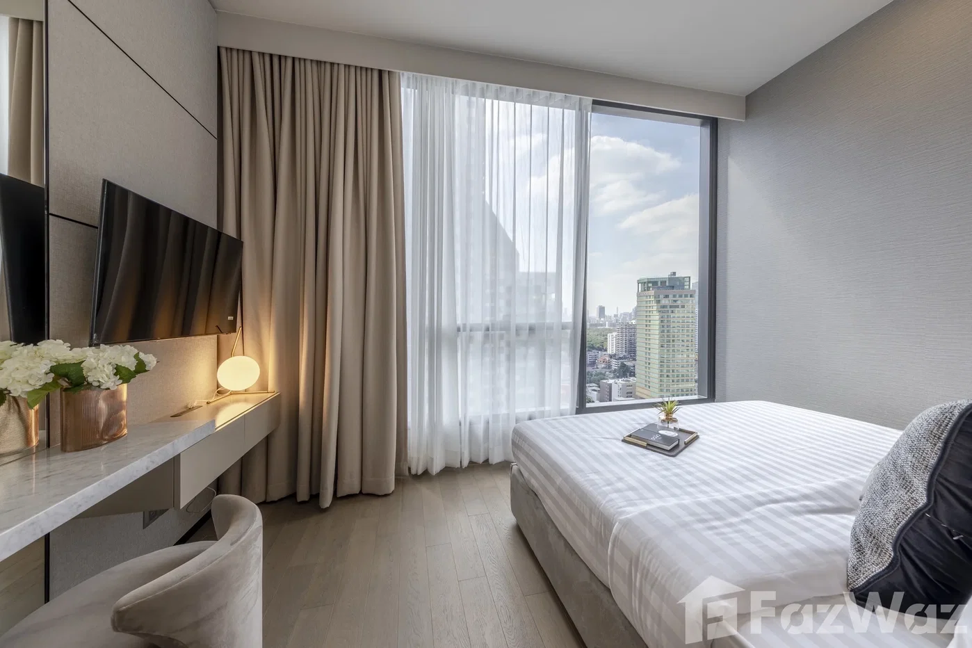 รูป คอนโดให้เช่า 2 ห้องนอน ในโครงการ เซอเลส อโศก 6094425 - รูปที่ 4/5
