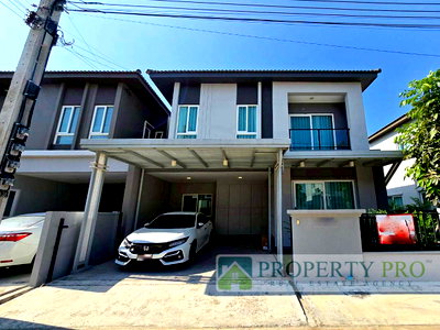 บ้านแฝด สมุทรปราการ : ขาย บ้าน Grande Pleno บางนา อ่อนนุช บ้านแฝด 2 ชั้น 3 ห้องนอน 35 ตรว 146 ตรม สไตล์ Minimal หันหน้าทางทิศเหนือ ใกล้ เฉลิมพระเกียรติ์ ร.9 : MJ25S-009